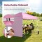Costway 10'x10'Commercial Pop-up Canopy Tent Sidewall Folding Market Patio White/Pink